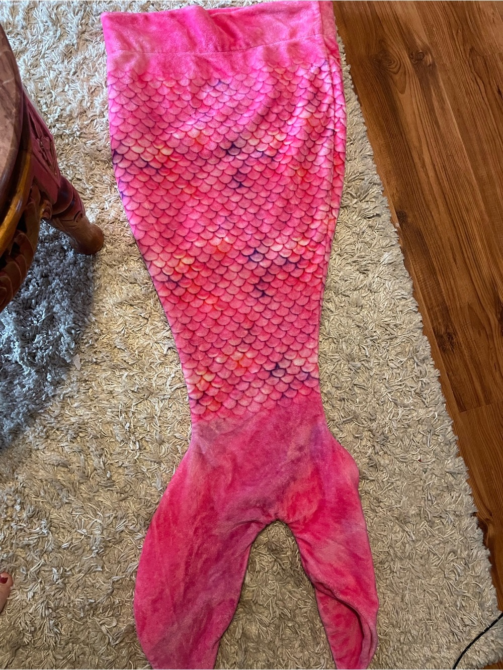 Pink Mermaid Tail Blanket